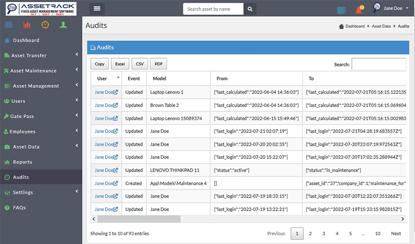 auditing-assets - AsseTrack FAMS auditing-assets