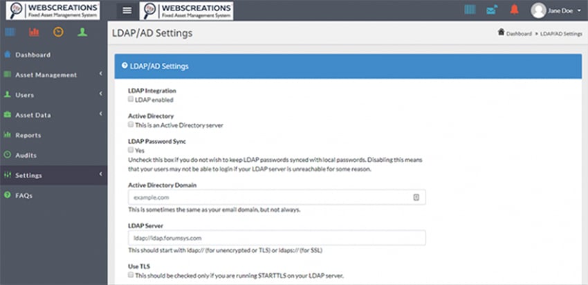 ldap-ad-settings - AsseTrack FAMS ldap-ad-settings